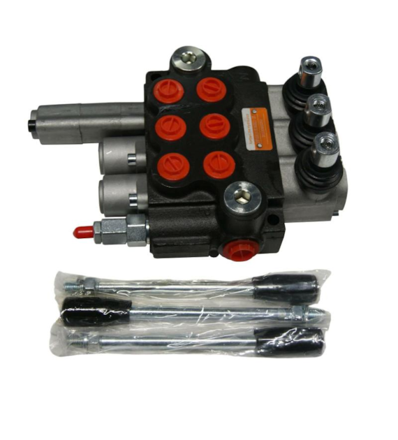 ROZDZIELACZ 3-SEKCYJNY HYDRAULICZNY 2xSPRĘŻYNA 1xPŁYWANIE