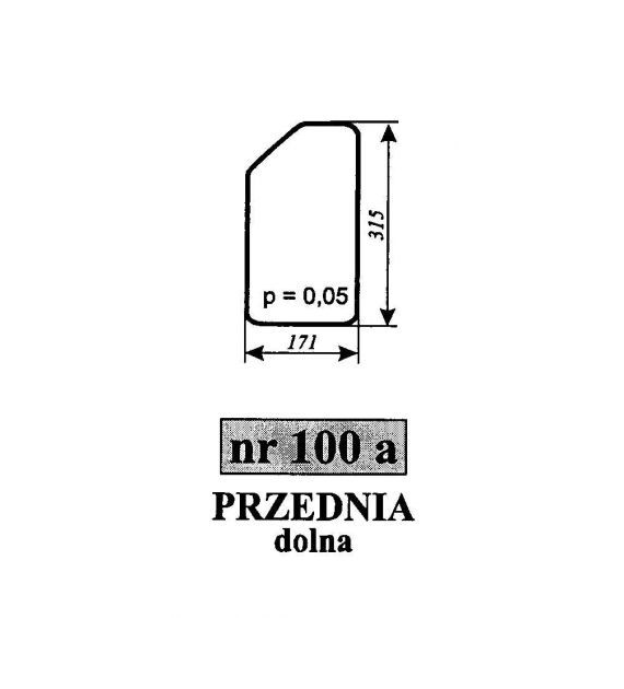 SZYBA 100A PRZÓD DÓŁ C330 CHOJNÓW