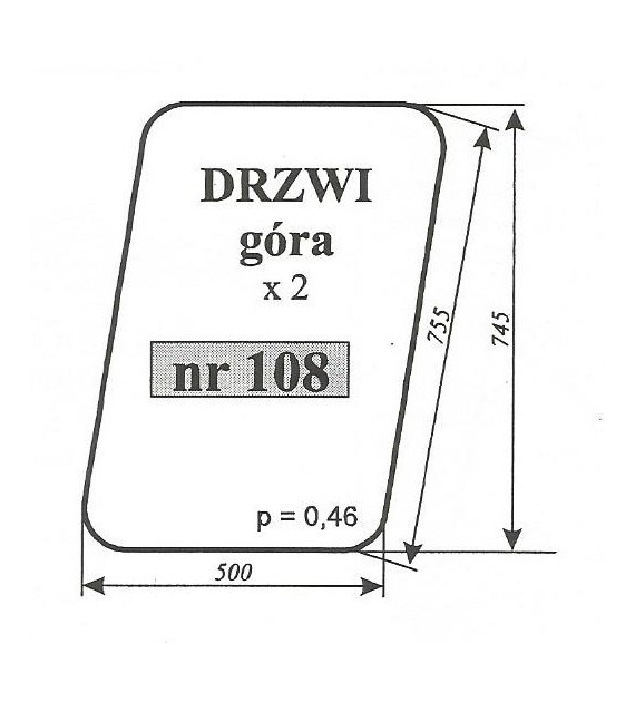 SZYBA 108 DRZWI GÓRA MF 255 LUBSKO