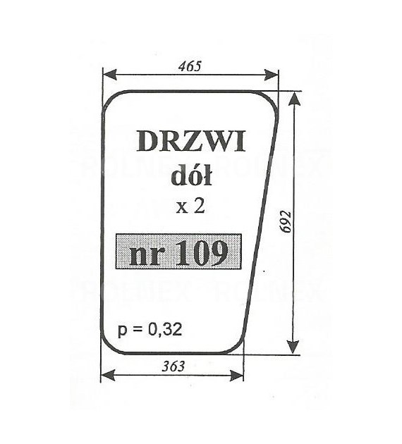 SZYBA 109 DRZWI DÓŁ MF 255 LUBSKO