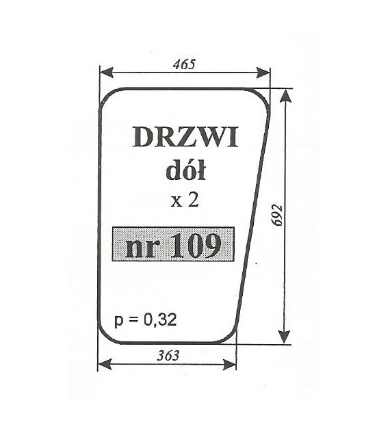 SZYBA 109 DRZWI DÓŁ MF 255 LUBSKO