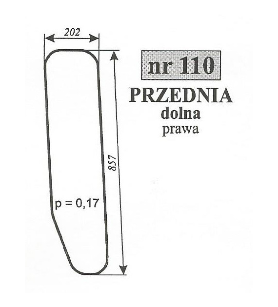 SZYBA 110 PRZÓD DÓŁ PRAWA MF 255 LUBSKO