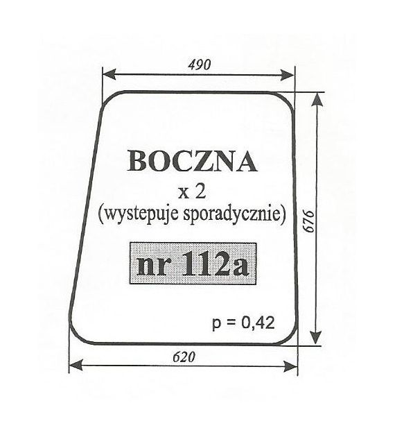 SZYBA 112A BOK MF 255 LUBSKO W CIĄGNIKACH WYSTĘPUJE RZADKO