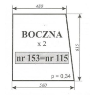 SZYBA 115=153 BOK MF 255 SOKÓŁKA RÓWNIEŻ: KABINA K-403