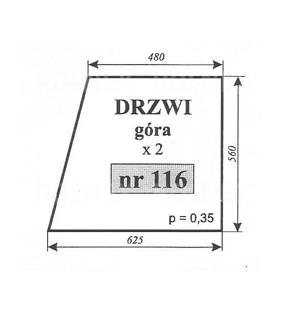 SZYBA 116 DRZWI GÓRA MF 255 SOKÓŁKA