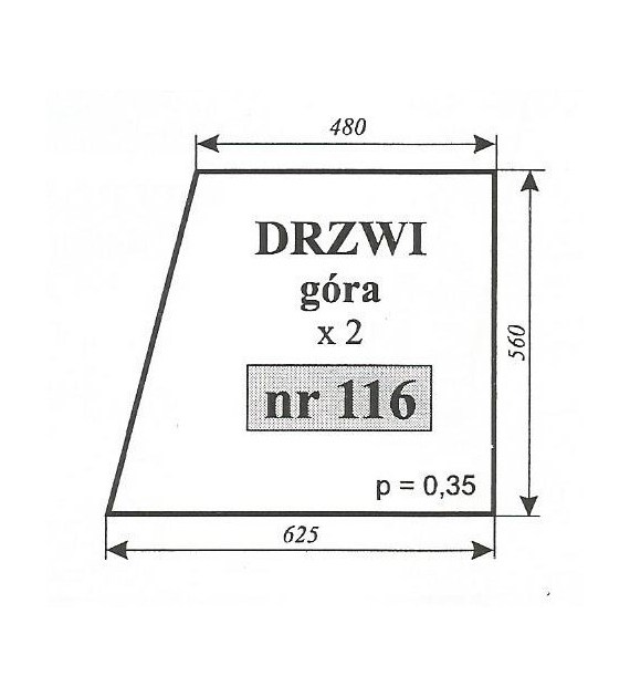 SZYBA 116 DRZWI GÓRA MF 255 SOKÓŁKA