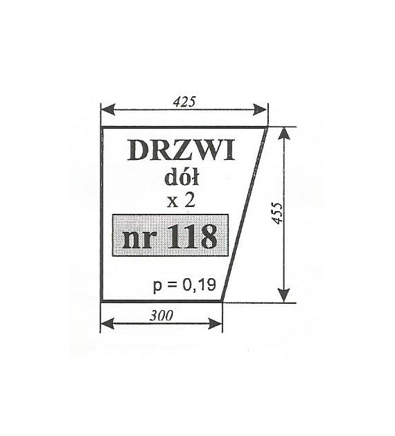 SZYBA 118 DRZWI DÓŁ MF 255 SOKÓŁKA