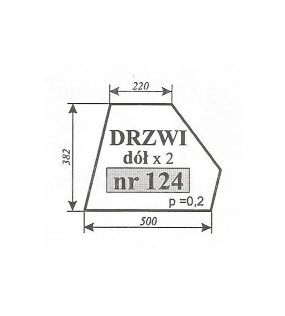 SZYBA 124 DRZWI DÓŁ C360 SOKÓŁKA NT