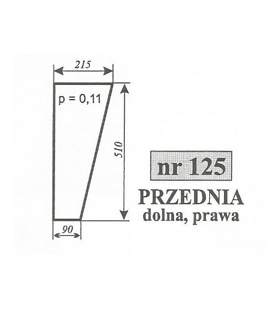 SZYBA 125 PRZÓD DÓŁ PRAWA C360 SOKÓŁKA N