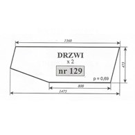 SZYBA 129 DRZWI C360 CZESKA NT KRÓTSZE: 1360 mm