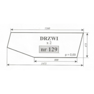 SZYBA 129 DRZWI C360 CZESKA NT KRÓTSZE: 1360 mm