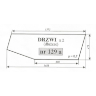 SZYBA 129A DRZWI C360 CZESKA NT DŁUŻSZE: 1373 mm
