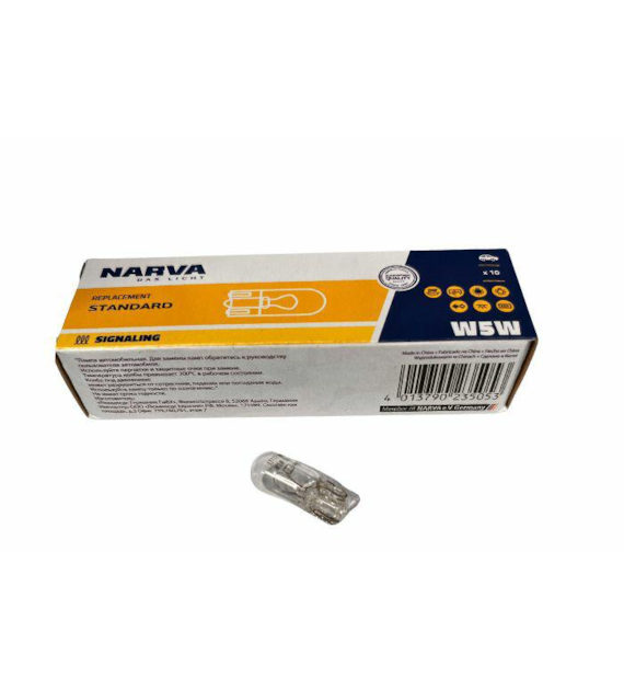 ŻARÓWKA 12V 5W CAŁOSZKLANA NARVA W5W