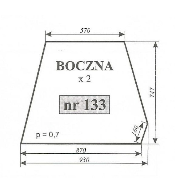 SZYBA 133 BOK C360 CZESKA NT