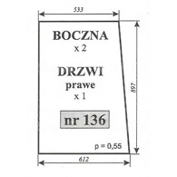 SZYBA 136=433 DRZWI PRAWE T25 KABINA PL
