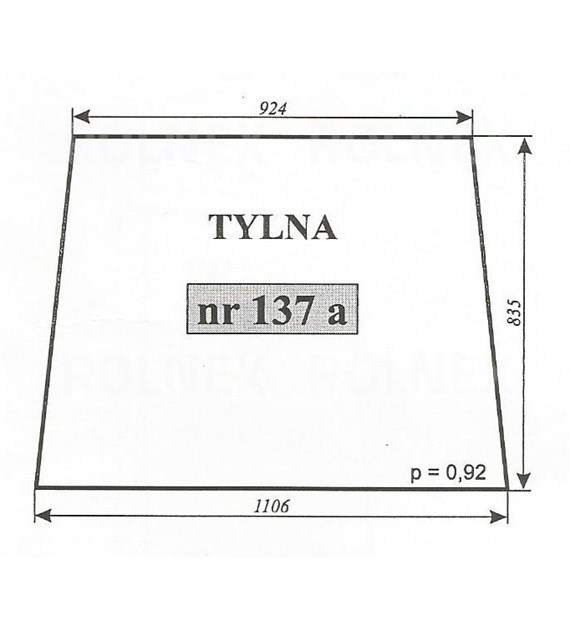 SZYBA 137A=434 TYŁ C330 T25 KABINA PL
