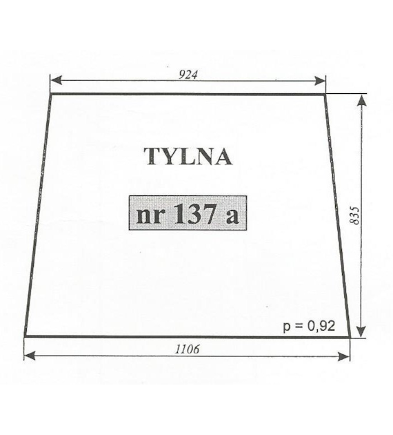 SZYBA 137A=434 TYŁ C330 T25 KABINA PL