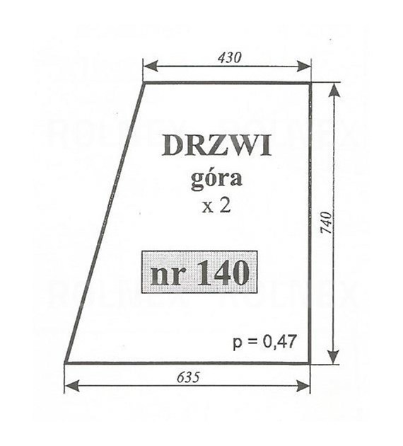 SZYBA 140 DRZWI GÓRA C355 CZESKA