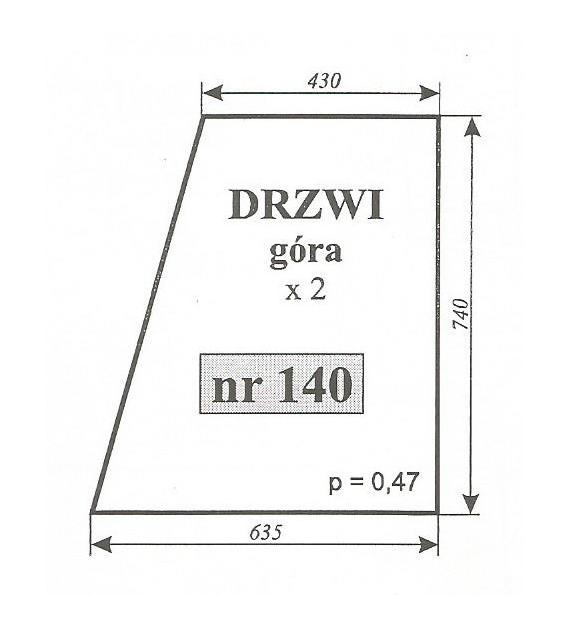 SZYBA 140 DRZWI GÓRA C355 CZESKA