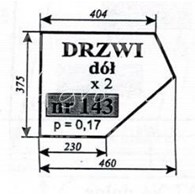 SZYBA 143 KABINA CZESKA DRZWI DÓŁ C355