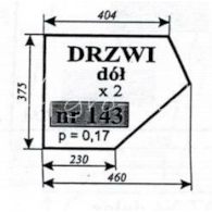 SZYBA 143 KABINA CZESKA DRZWI DÓŁ C355