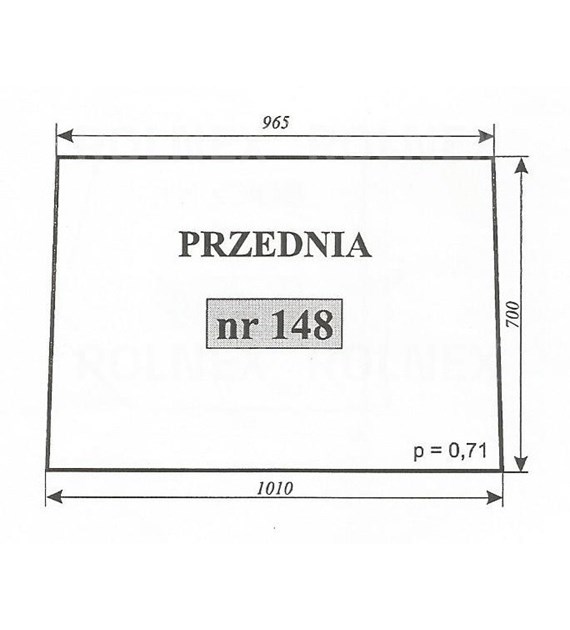SZYBA 148 PRZÓD C360 RAMKA RURA KWADRATOWA