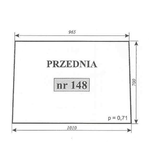 SZYBA 148 PRZÓD C360 RAMKA RURA KWADRATOWA