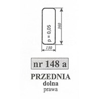 SZYBA 148A PRZÓD DÓŁ PRAWA C360 RAMKA RURA KWADRATOWA