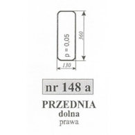SZYBA 148A PRZÓD DÓŁ PRAWA C360 RAMKA RURA KWADRATOWA