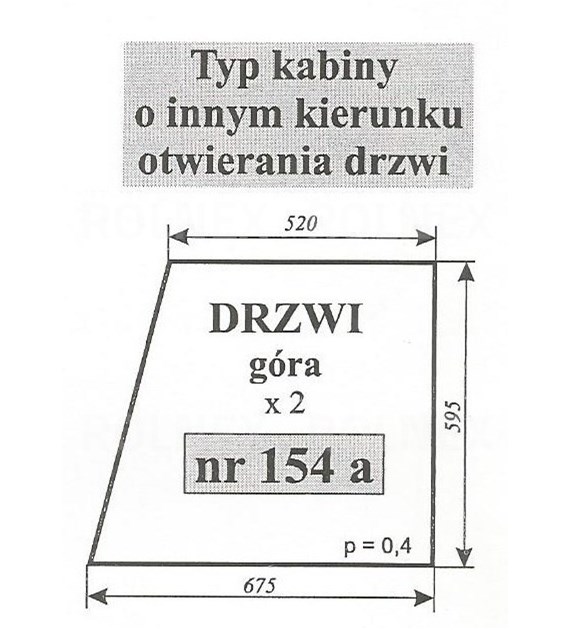 SZYBA 154A DRZWI GÓRA MF 255 SOKÓŁKA