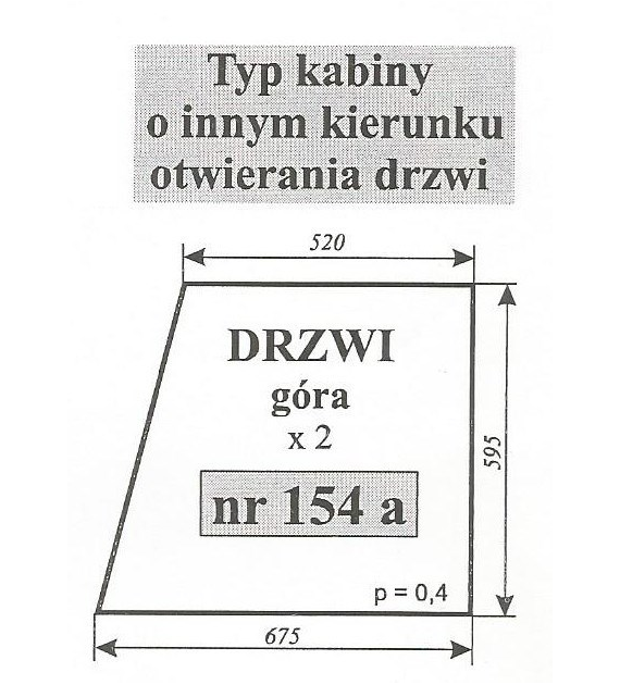 SZYBA 154A DRZWI GÓRA MF 255 SOKÓŁKA
