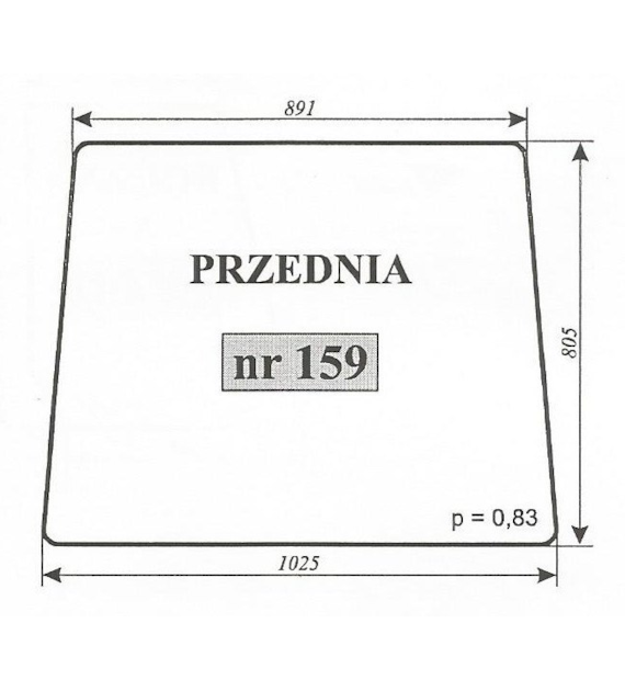 SZYBA 159 PRZÓD T25 KABINA ROSYJSKA T3045150A
