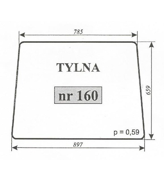 SZYBA 160 TYŁ T25 KABINA R T3045200A