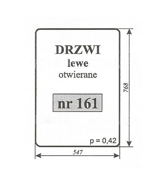 SZYBA 161 DRZWI LEWE T25 KABINA ROSYJSKA T3045152A