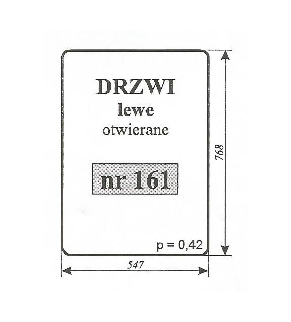 SZYBA 161 DRZWI LEWE T25 KABINA ROSYJSKA T3045152A