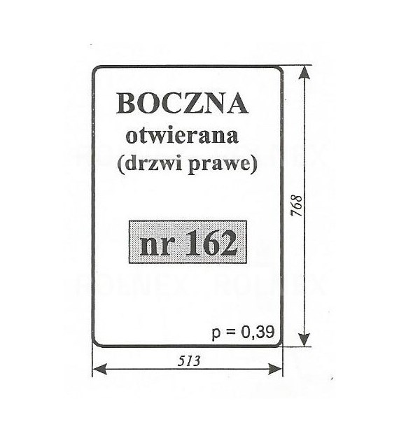 SZYBA 162 DRZWI PRAWE T25 KABINA R T3045353A