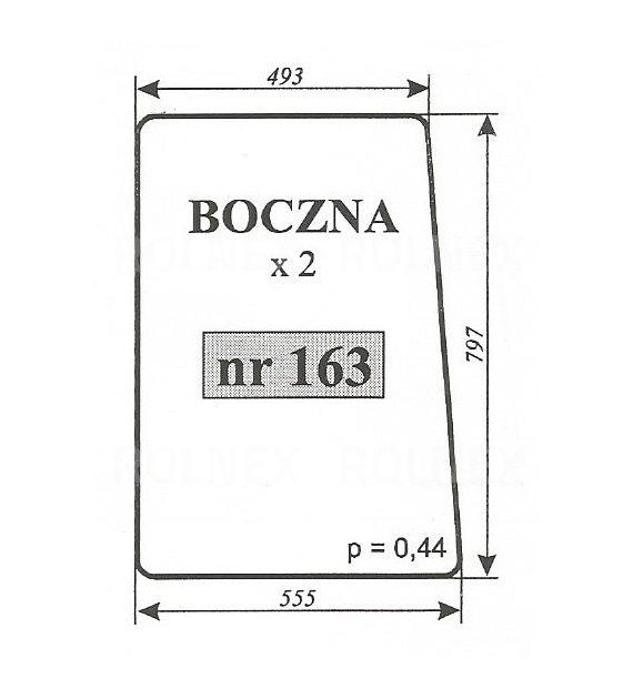 SZYBA 163 BOK T25 KABINA ROSYJSKA T3045151A