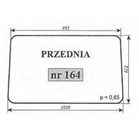 SZYBA 164 PRZÓD MF 235 255 KABINA BEZ BOKÓW