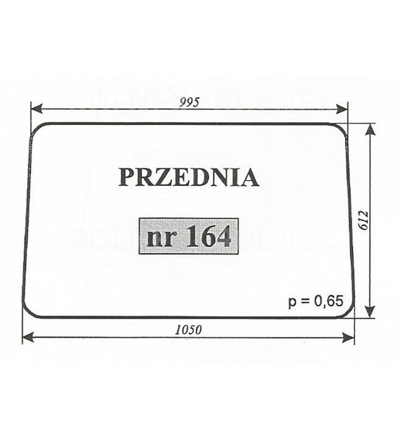 SZYBA 164 PRZÓD MF 235 255 KABINA BEZ BOKÓW
