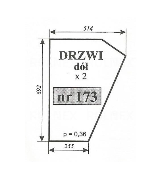 SZYBA 173 DRZWI DÓŁ MF C360 KOŹMIN