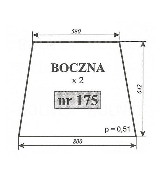 SZYBA 175 BOK C360 MF KOŹMIN