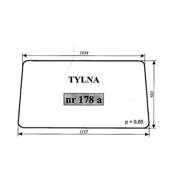 SZYBA 178A TYŁ C330 OSINY RAMKA RURA KWADRAT