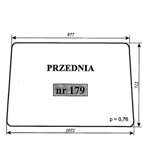 SZYBA 179 PRZÓD C330 OSINY RAMKA RURA KWADRAT