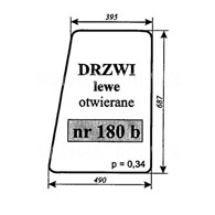 SZYBA 180B DRZWI LEWE C330 OSINY OTWIERANE - RAMKA RURA KWADRAT