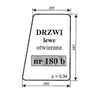 SZYBA 180B DRZWI LEWE C330 OSINY OTWIERANE - RAMKA RURA KWADRAT