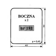 SZYBA 181 BOK C330 OSINY RAMKA RURA KWADRAT