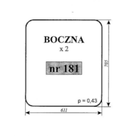SZYBA 181 BOK C330 OSINY RAMKA RURA KWADRAT