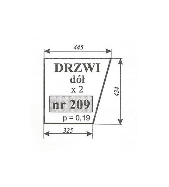 SZYBA 209 DRZWI DÓŁ C362