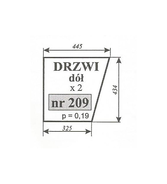 SZYBA 209 DRZWI DÓŁ C362