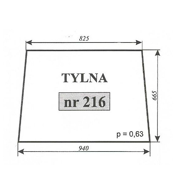 SZYBA 216 TYŁ T25 KABINA CZESKA